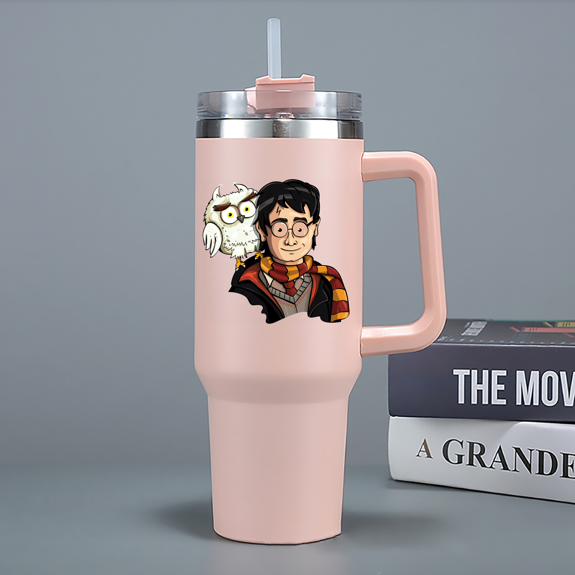 （画像用） Harry Potter ハリー・ポッターシリーズ 1200mL車用タンブラー - クリスタルステッカー（プラスチックストロー付き）